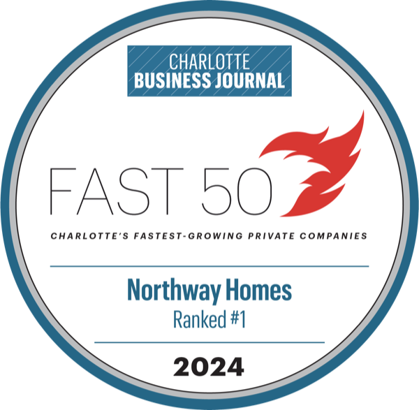Charlotte Business Journal Fast 50 2024 badge — Northway Homes ranked #1