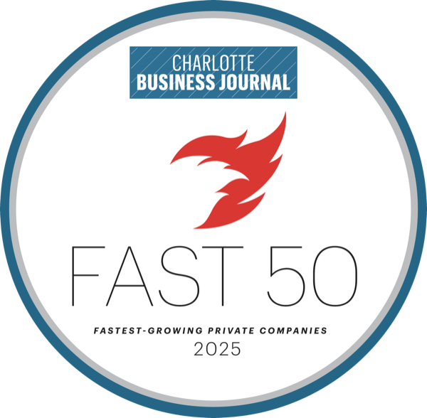Charlotte Business Journal Fast 50 2025 badge — Charlotte's fastest-growing private companies